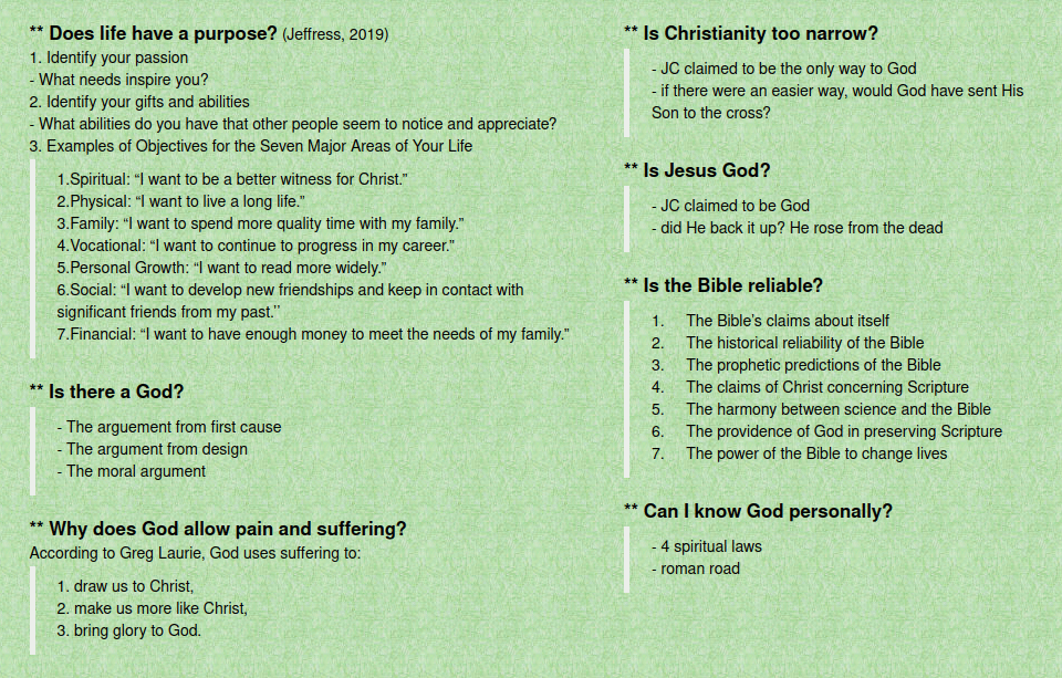 Meaning of life questions with answers